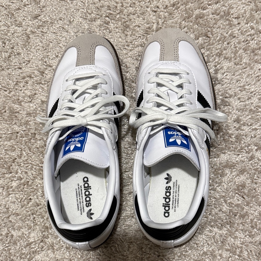 Adidas Men's White, Black, and Tan Sneakers